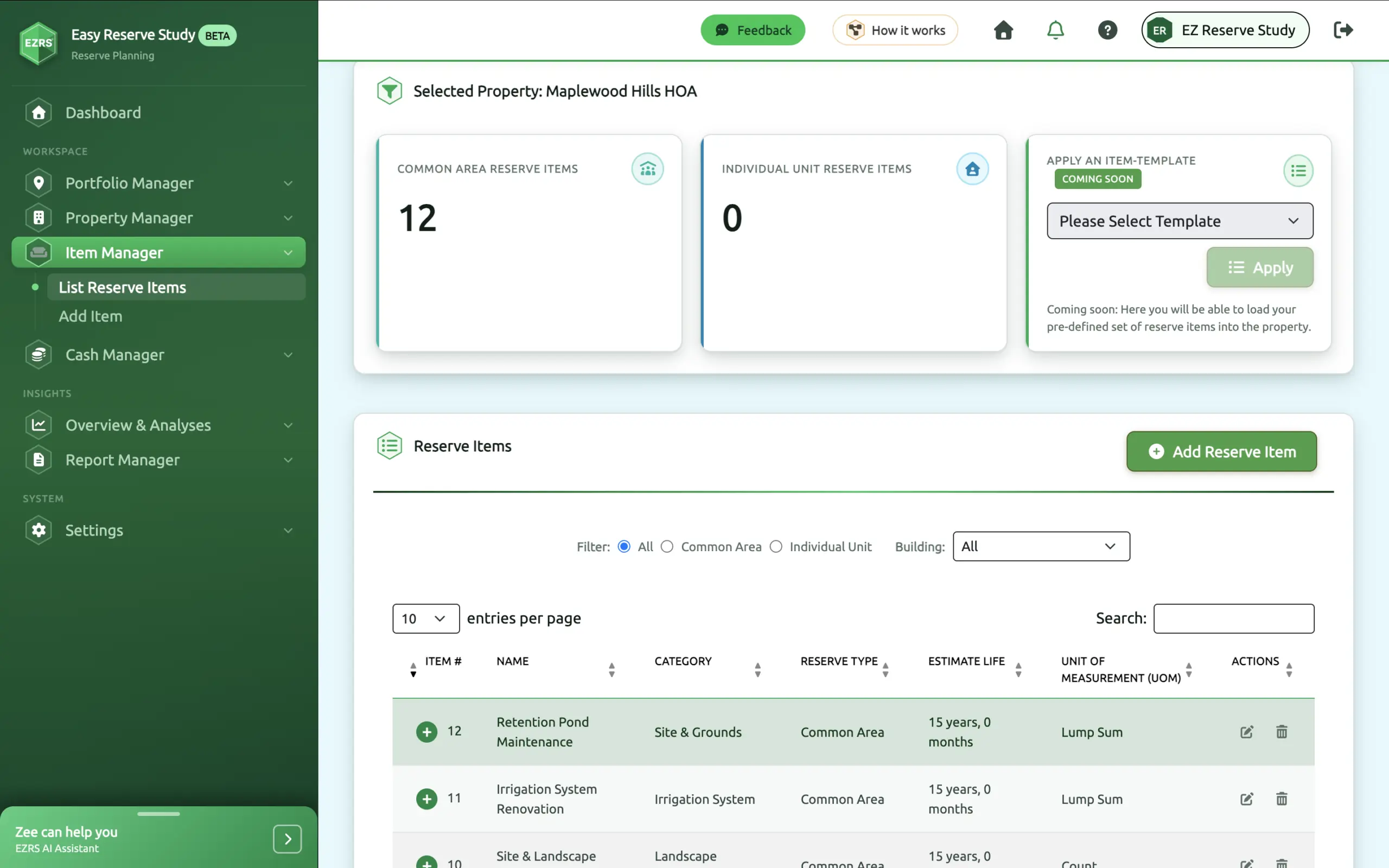 reserve study software