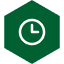 History button (clock icon in a green hexagon)