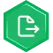Green hexagon app icon with a white stylized E glyph.