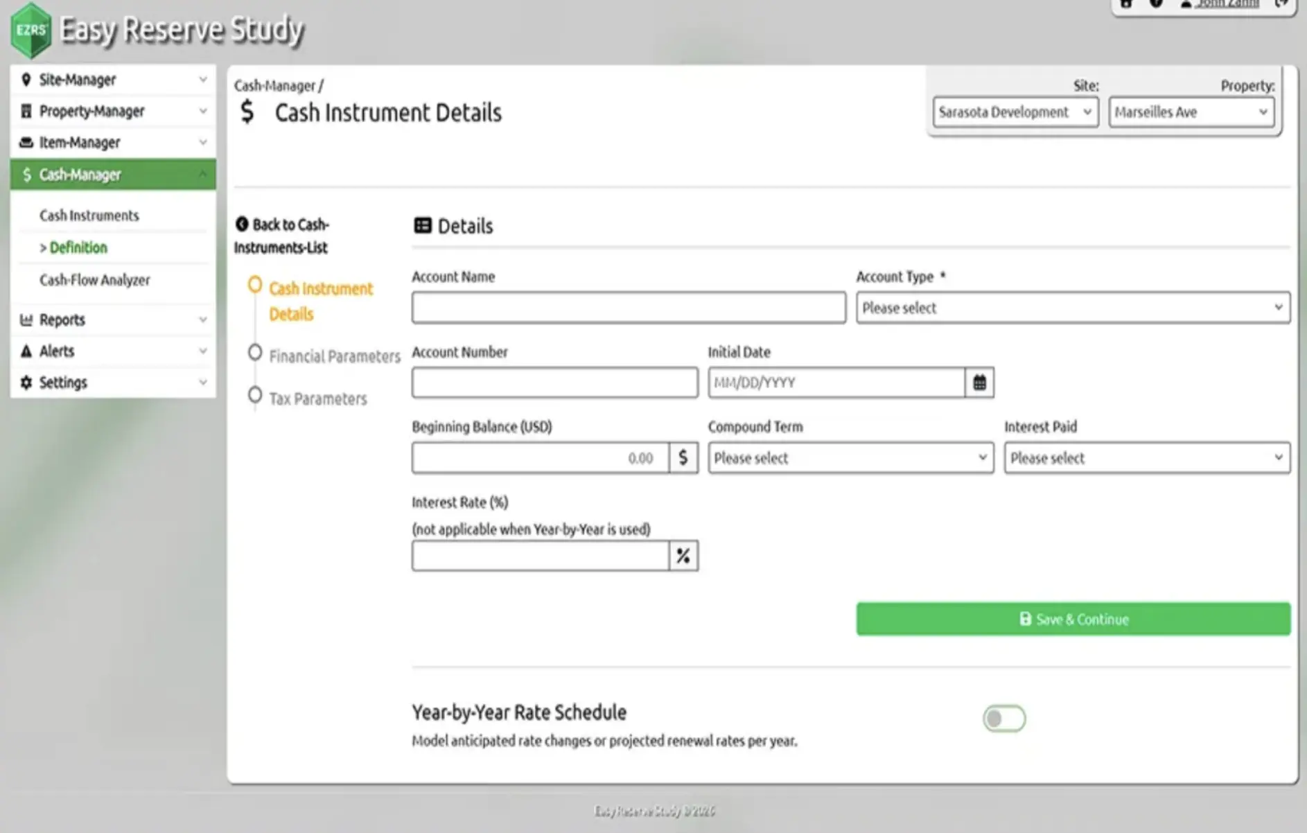 Old reserve study software