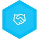 Handshake icon representing partnership and collaboration